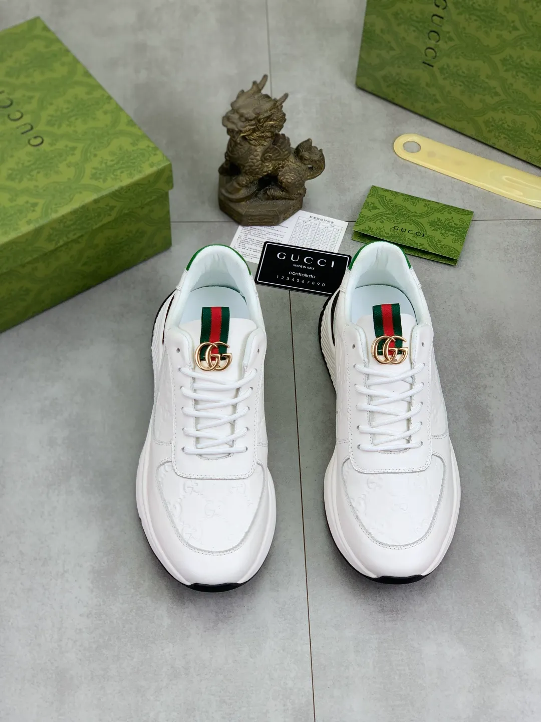 Men's men's shoes 💰P460💰[New model] (GUCCI) official website's latest 🎁🎁casual and fashionable men's shoes👟, hot style 💥 style is simple and elegant, exclusive for trendy men. Unique official website's latest brand double G element Elements 👑 Original Gucci decoration, fashionable and generous, fabric original calfskin ✅ fully imported first-layer pigskin lining, official website designated wear-resistant, lightweight original rubber casual outsole, classic model taken in real life 🎬38-44 (45 customized) 2️⃣ colors available